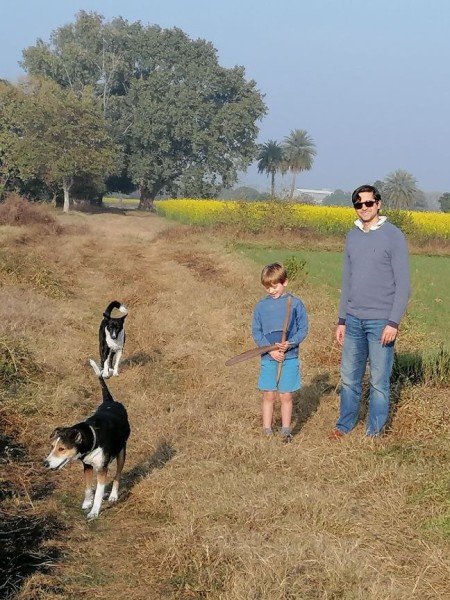 Anand and Arthur Walking the Dogs Jan 2025