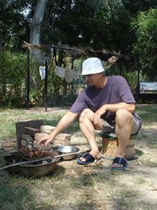 BBQ-ing Wildboar Kebabs