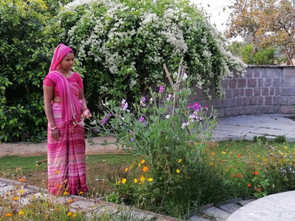 Chandini with Sweetpeas in Spring Mar 2024