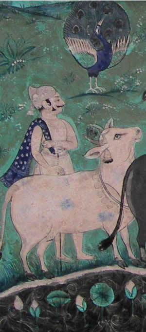 Cowherd Fresco Detail