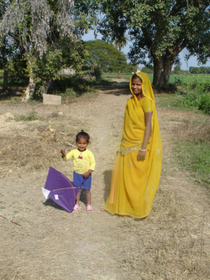 Dashrath with a kite