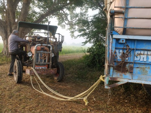 Ghasi and Old Tractor being Pull Started Jan 2025