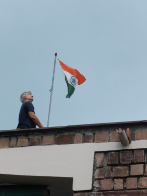 Hoisting Tricolour for Independence Day Aug 2023