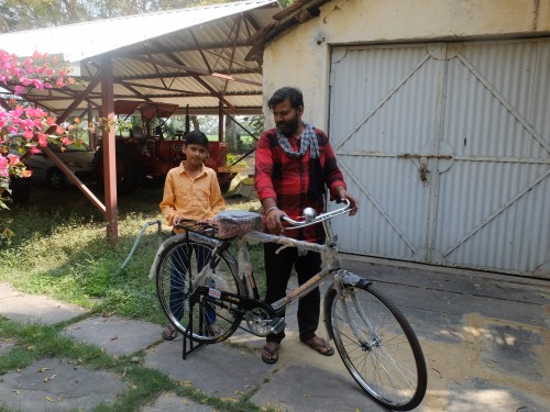 New Farm Bicycle for Dinesh here with son Gautam Feb 2025