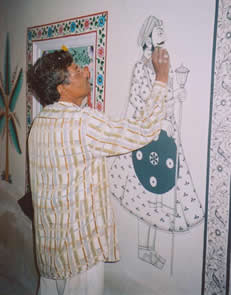 Contemporary Painter Painting in Kotah Style