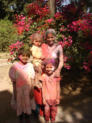 Sita With Children on the Farm