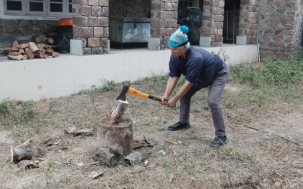 Splitting Logs for Fireplace Jan 2024